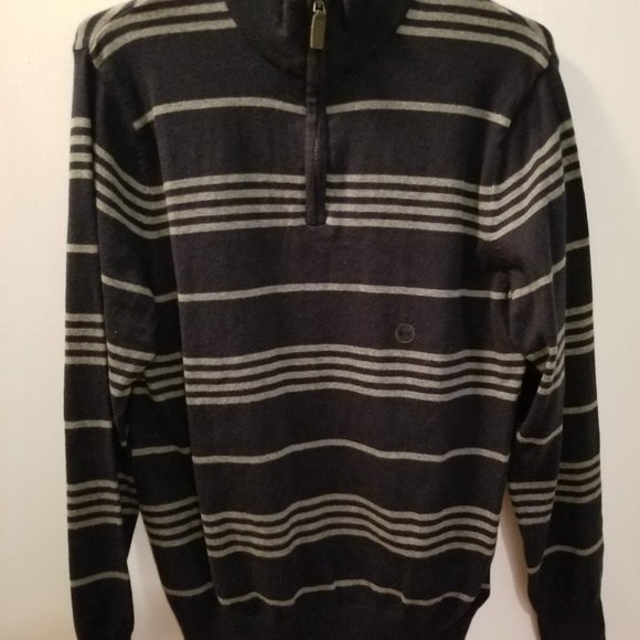 Ralph Lauren Chaps men's quarter zip sweater, NWT, adult small, navy stripe - Picture 3 of 4
